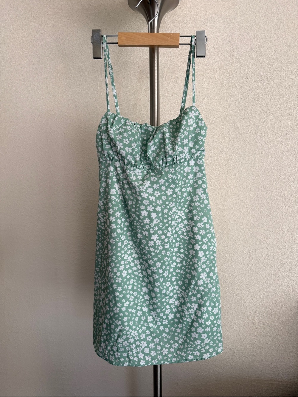 Princess Polly Mint Green Floral Tie-Shoulder Sundress